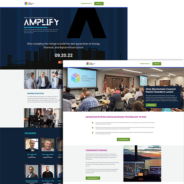 Amplify and Ohio Blockchain Council websites